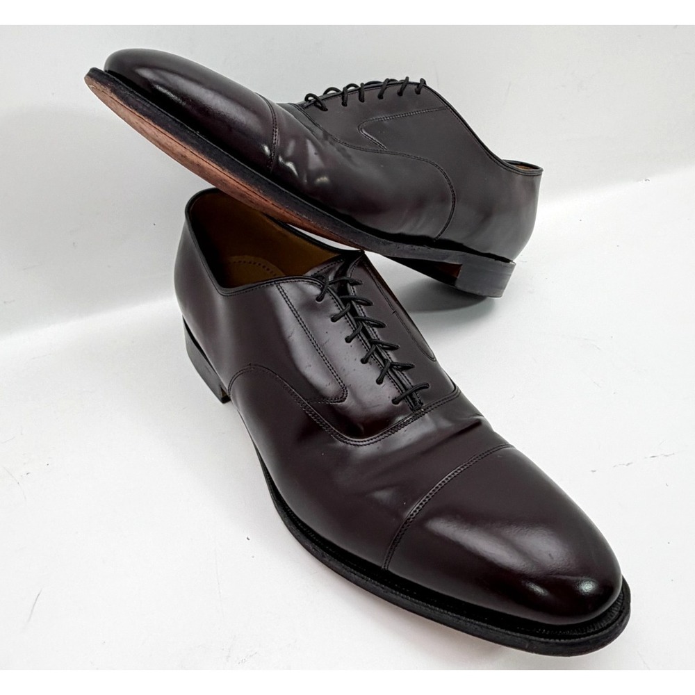 Johnston & Murphy Optima Cap Toe Oxford Burgundy Leather Dress Shoes Men's 14D